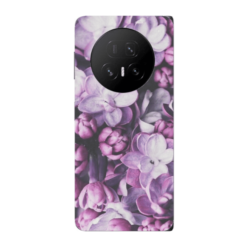 Honor Magic V5 Purple Flowers Transparent Silicone TPU Θήκη